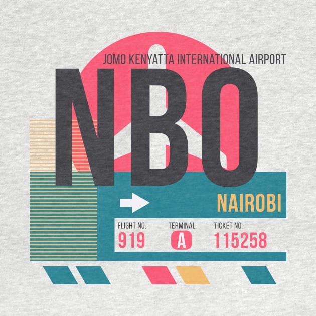 Nairobi (NBO) Airport Code Baggage Tag by SLAG_Creative